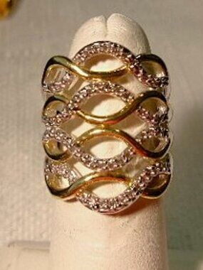Two Tone Lattice Weave Ring